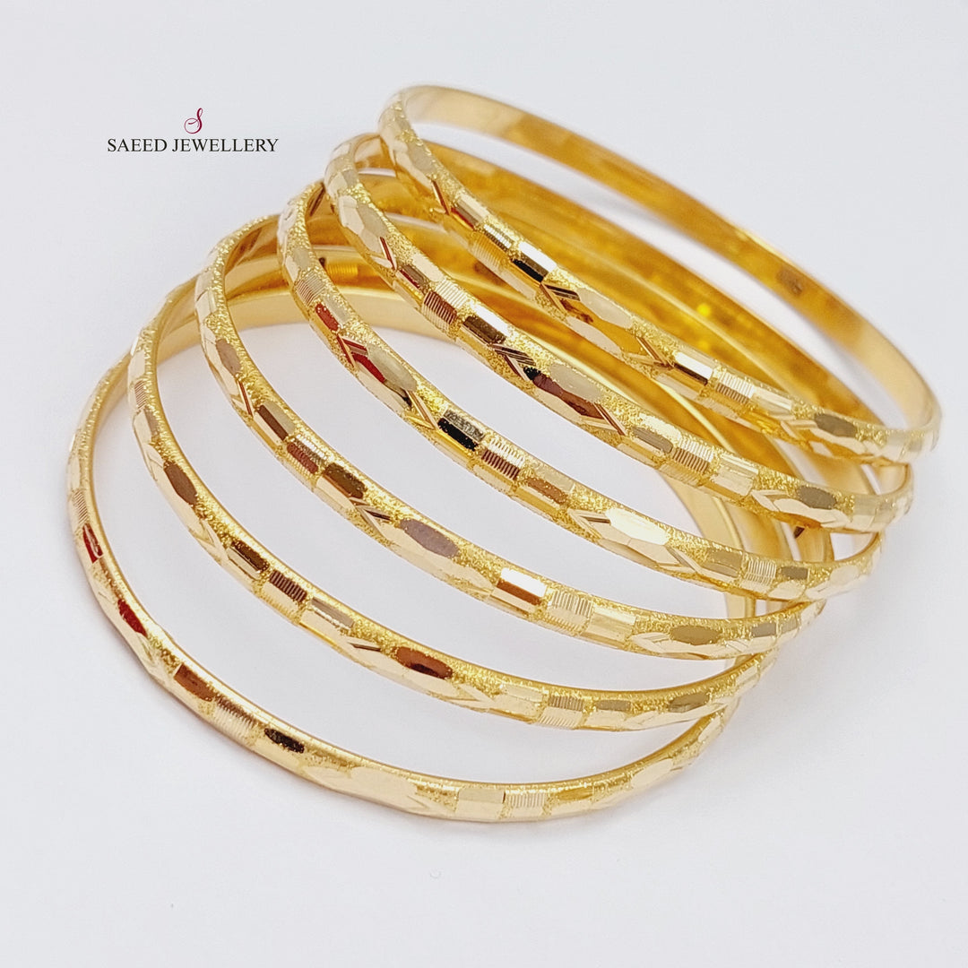 21K Gold Beehive Bangle by Saeed Jewelry - Image 3