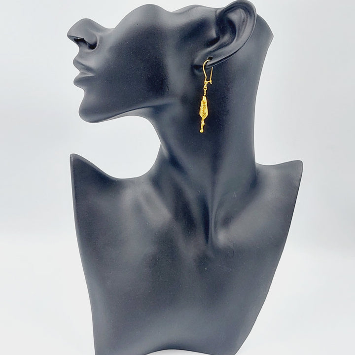 21K Gold Bell Earrings by Saeed Jewelry - Image 3