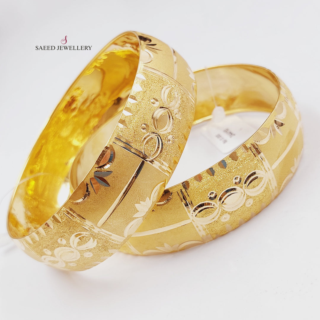 21K Gold Bold Bangle Bracelet by Saeed Jewelry - Image 1