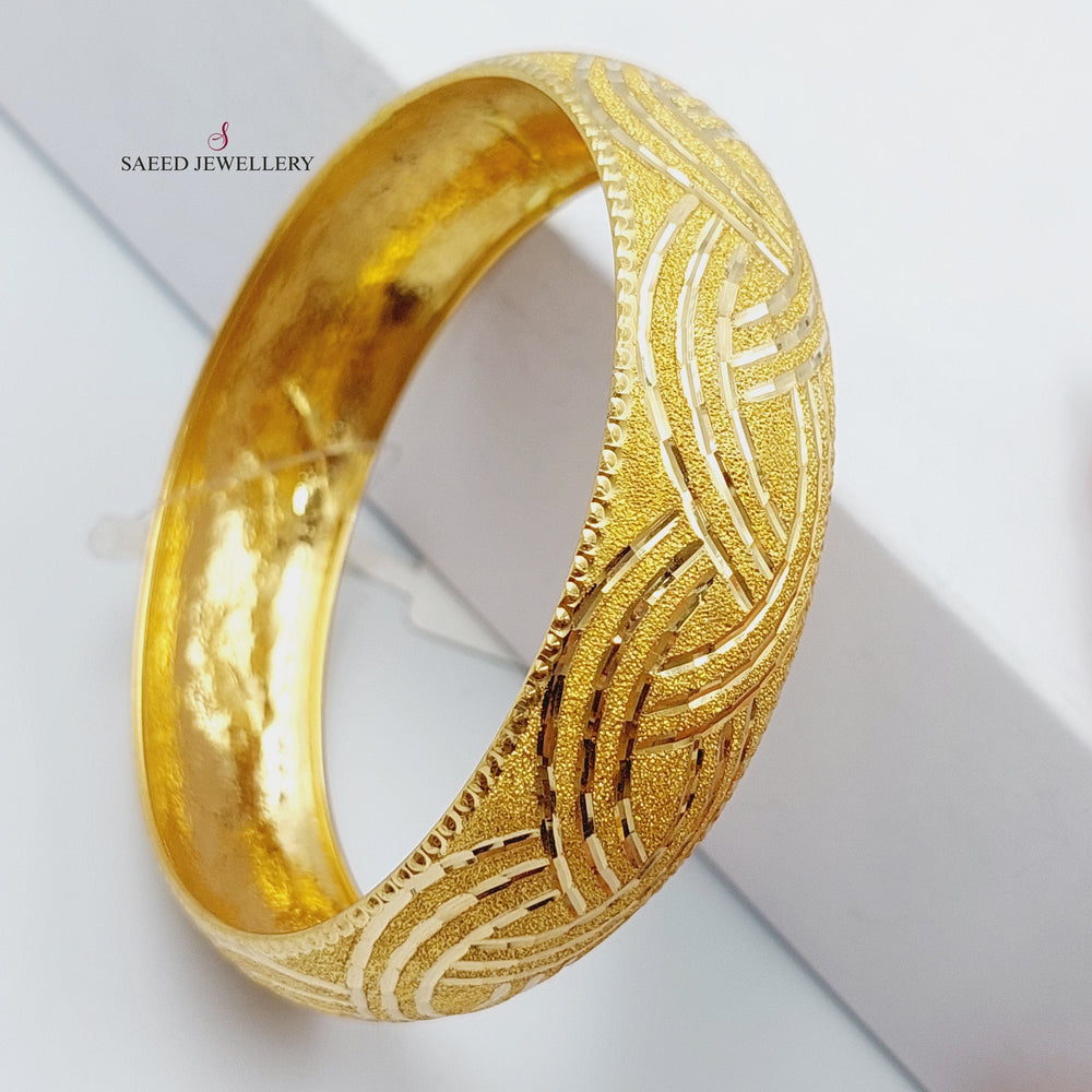 21K Gold Bold Bangle by Saeed Jewelry - Image 2