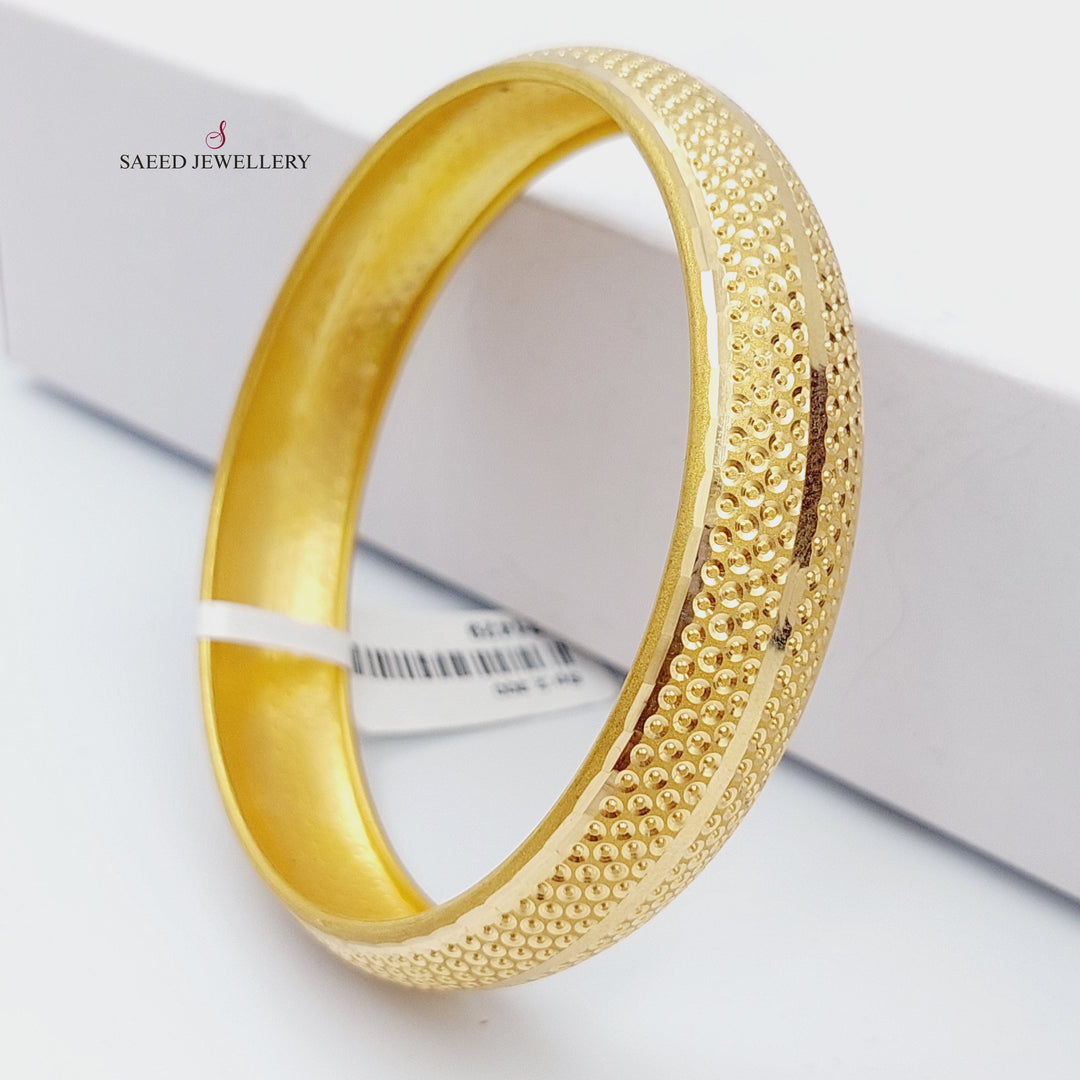 21K Gold Bold Bangle by Saeed Jewelry - Image 6