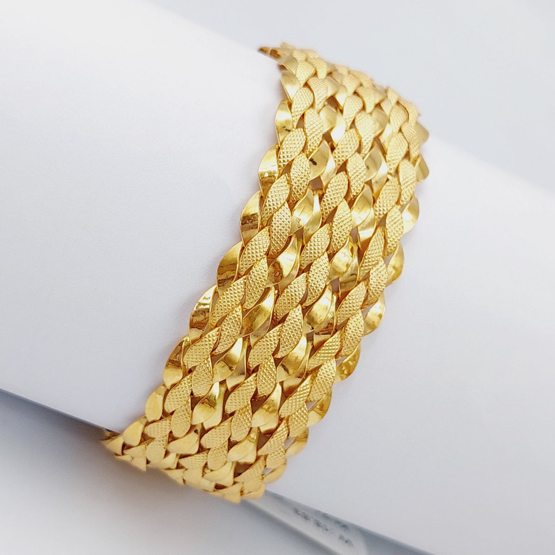 21K Gold Bold Bracelet by Saeed Jewelry - Image 1