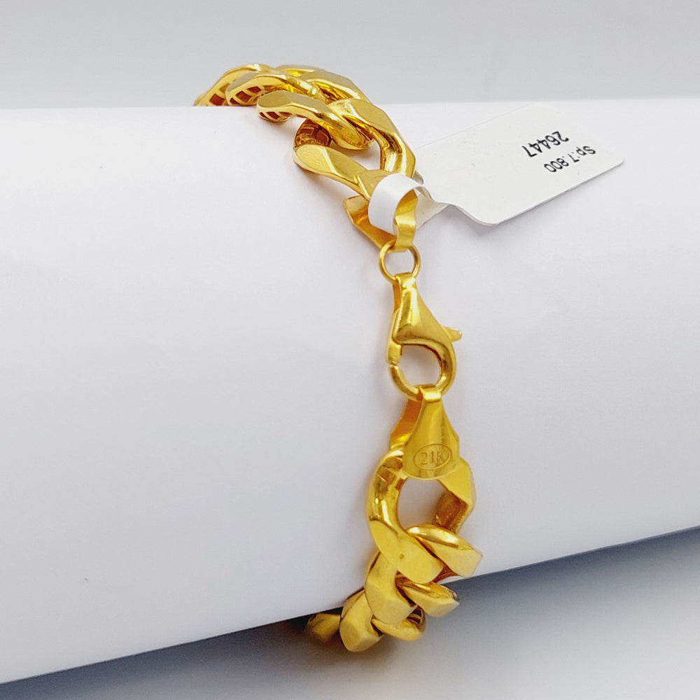 21K Gold Bold Bracelet by Saeed Jewelry - Image 2