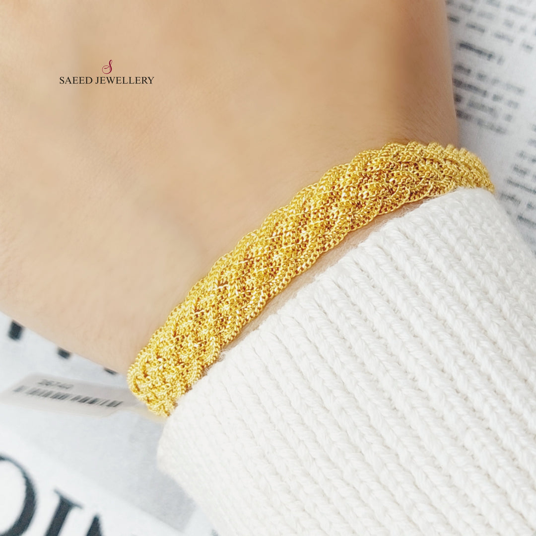 21K Gold Bold Bracelet by Saeed Jewelry - Image 2