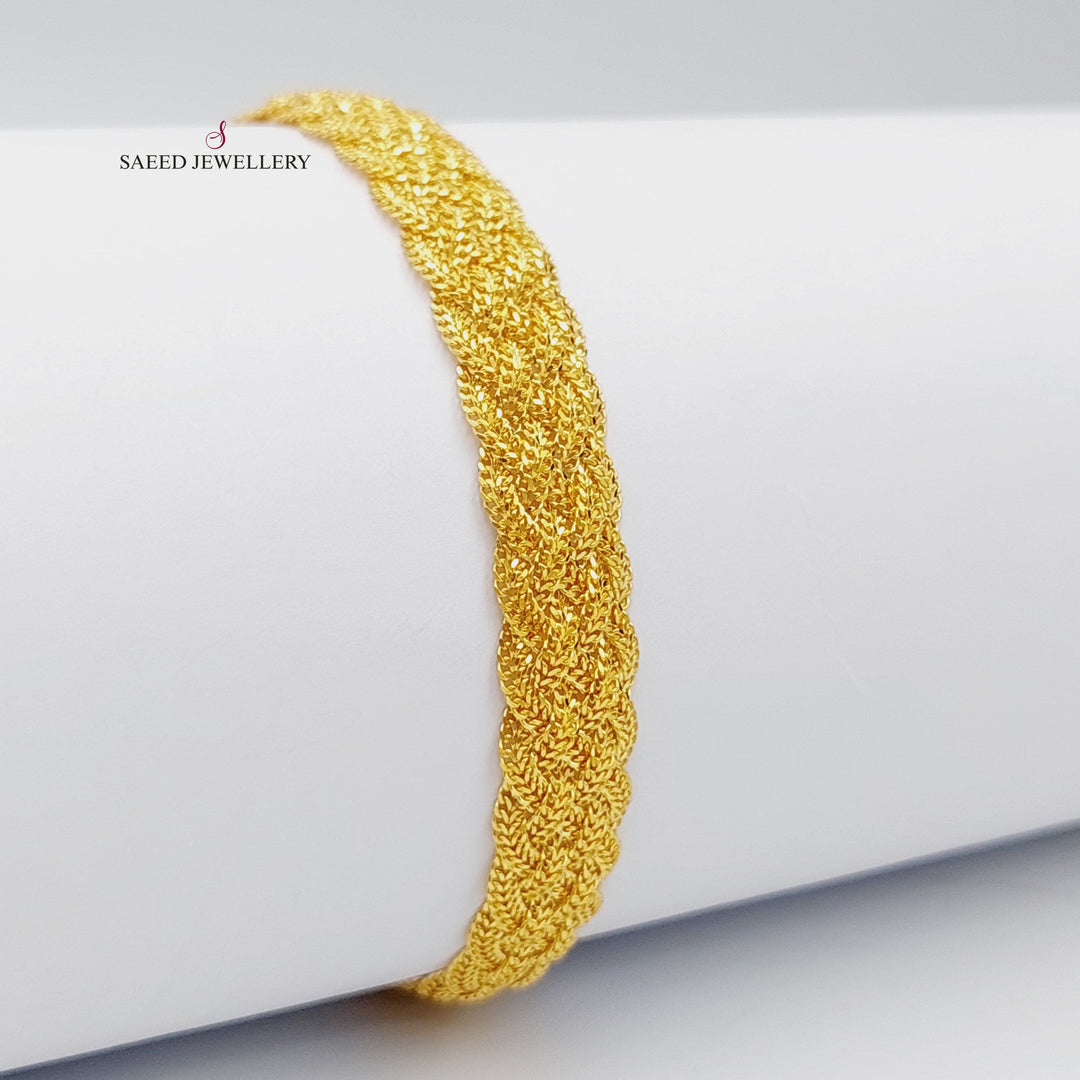 21K Gold Bold Bracelet by Saeed Jewelry - Image 3