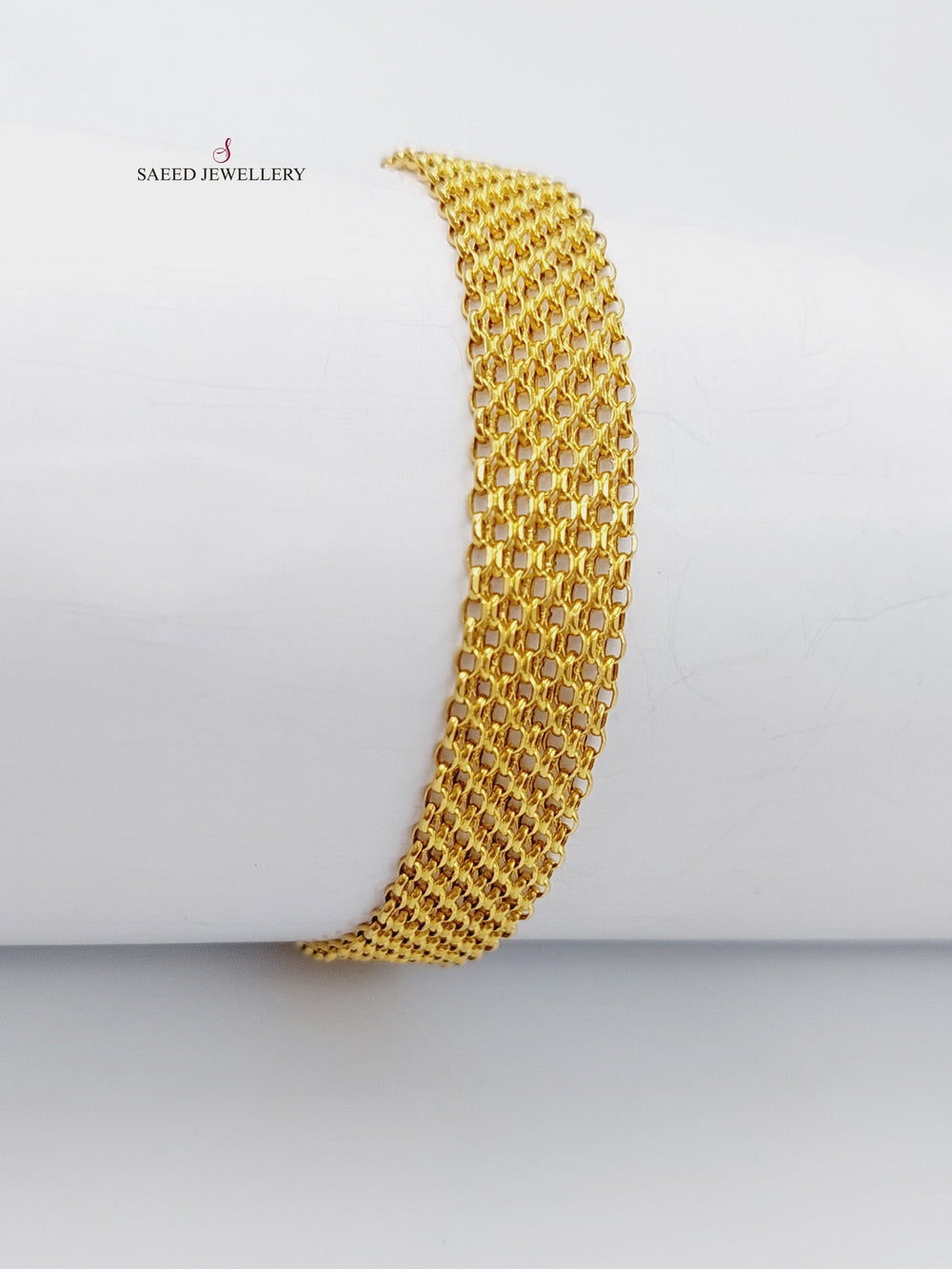 21K Gold Bold Bracelet by Saeed Jewelry - Image 2