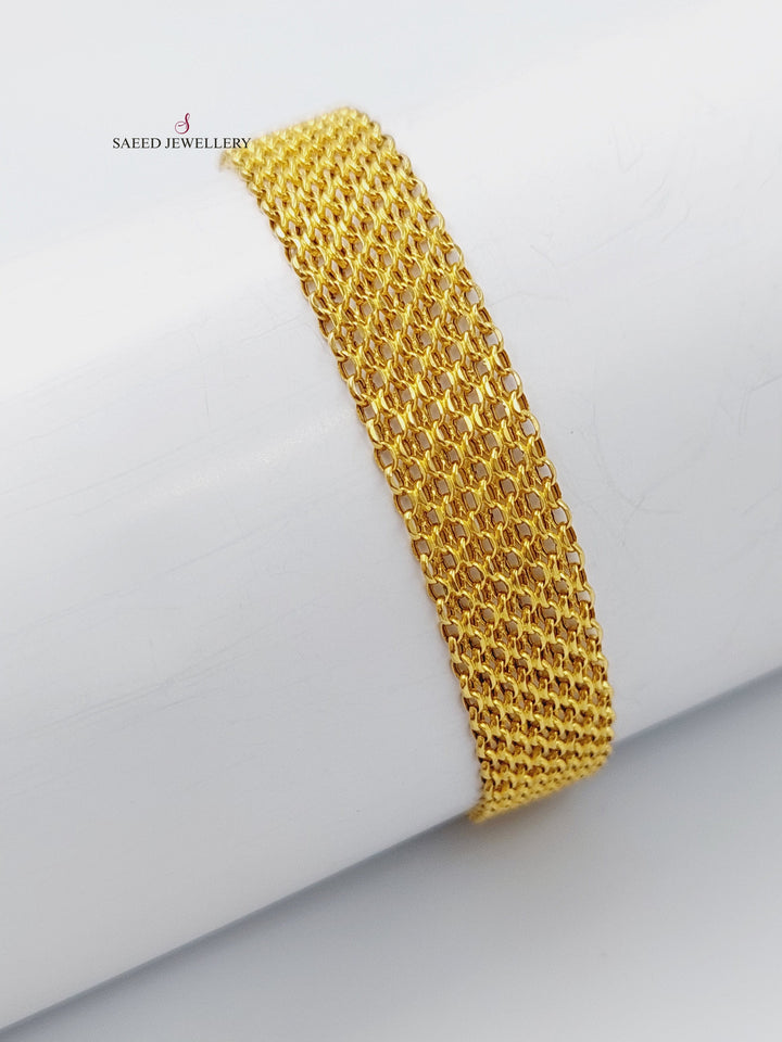 21K Gold Bold Bracelet by Saeed Jewelry - Image 4