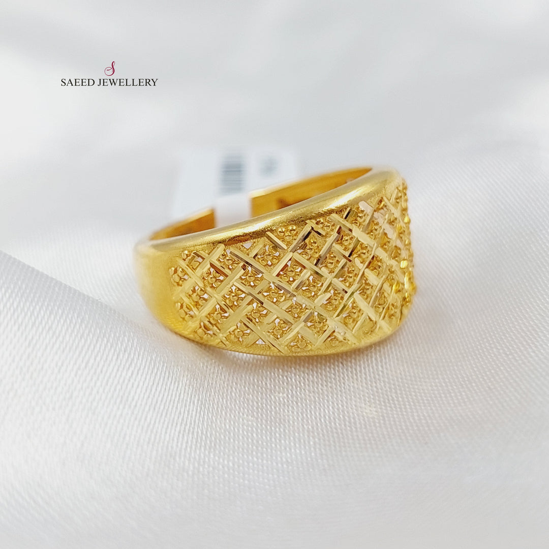 21K Gold Bold Fancy Ring by Saeed Jewelry - Image 5