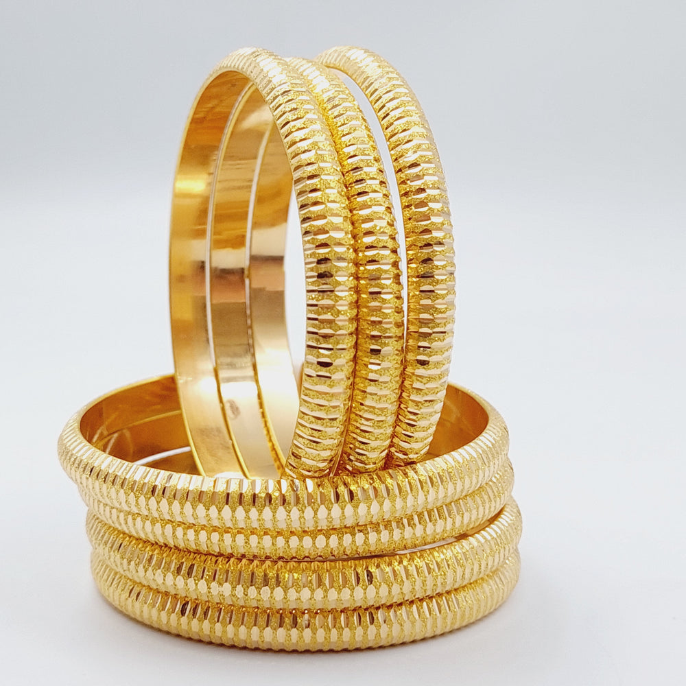 21K Gold Bold Laser Bangle by Saeed Jewelry - Image 2