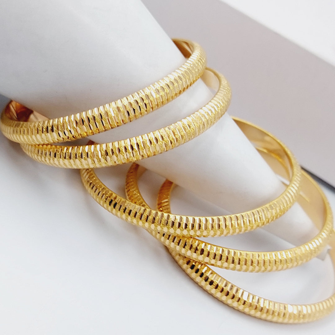 21K Gold Bold Laser Bangle by Saeed Jewelry - Image 1