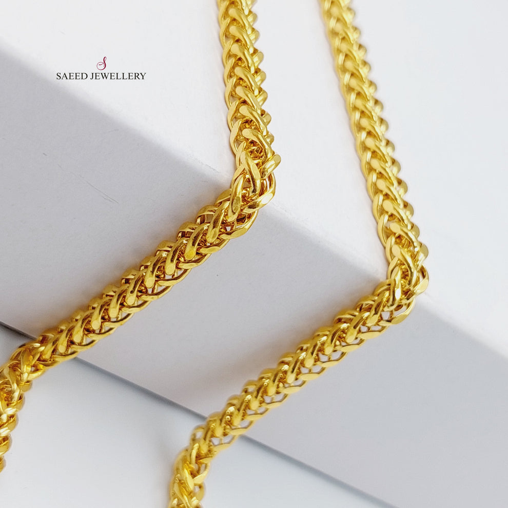 21K Gold Bold Franco Chain by Saeed Jewelry - Image 4