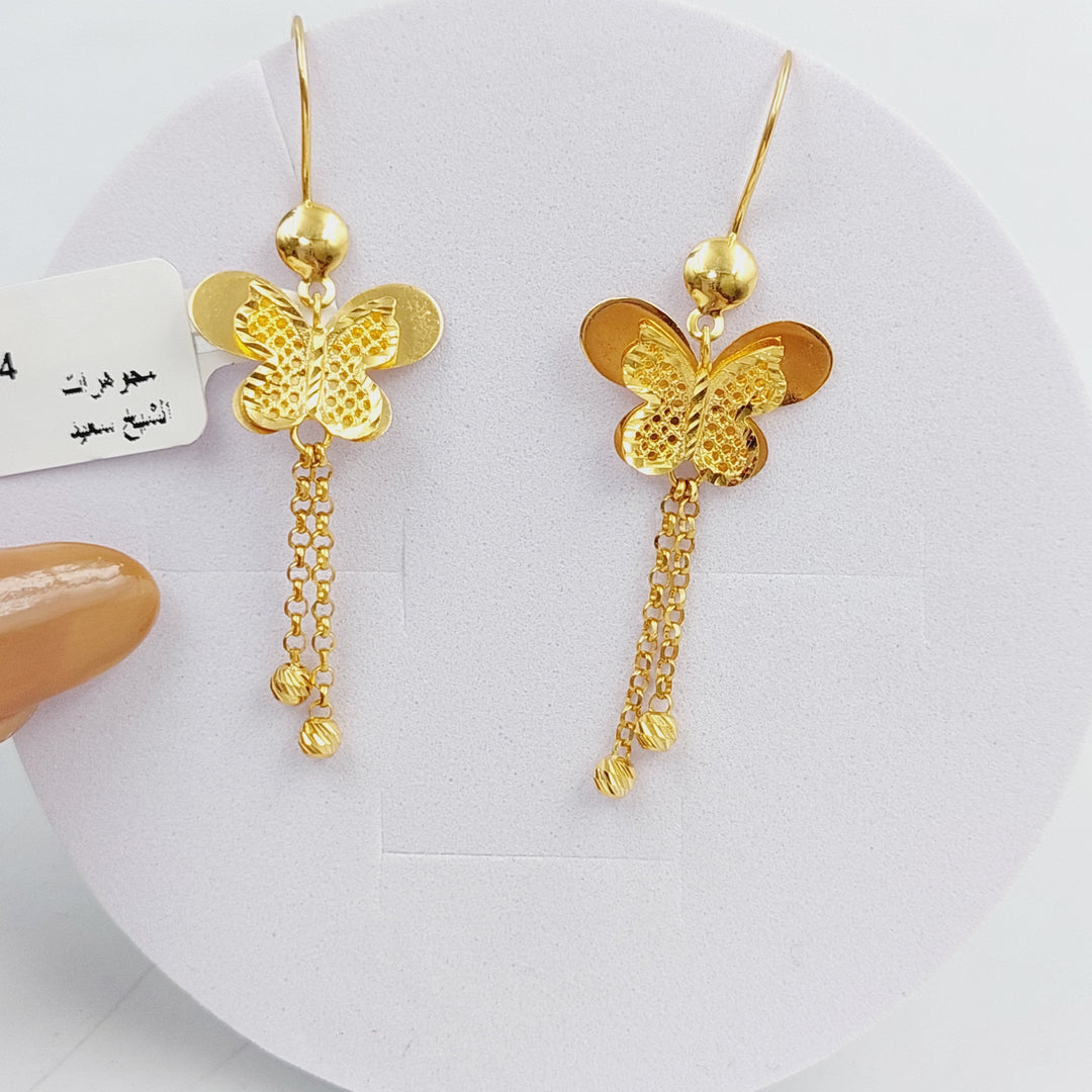 21K Gold Butterfly Earrings by Saeed Jewelry - Image 4