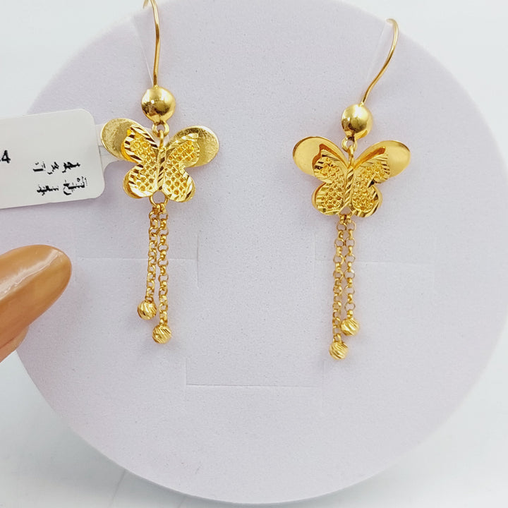 21K Gold Butterfly Earrings by Saeed Jewelry - Image 1