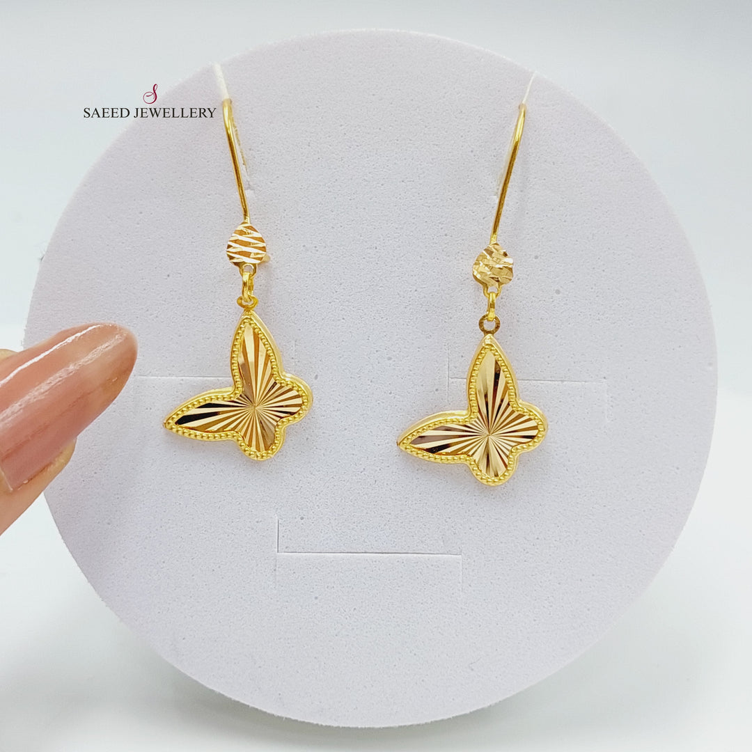 21K Gold Butterfly Earrings by Saeed Jewelry - Image 1