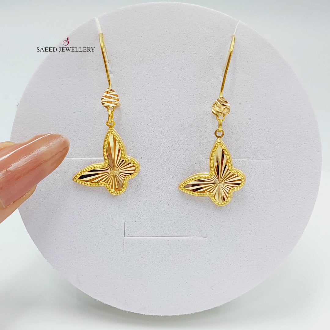 21K Gold Butterfly Earrings by Saeed Jewelry - Image 1