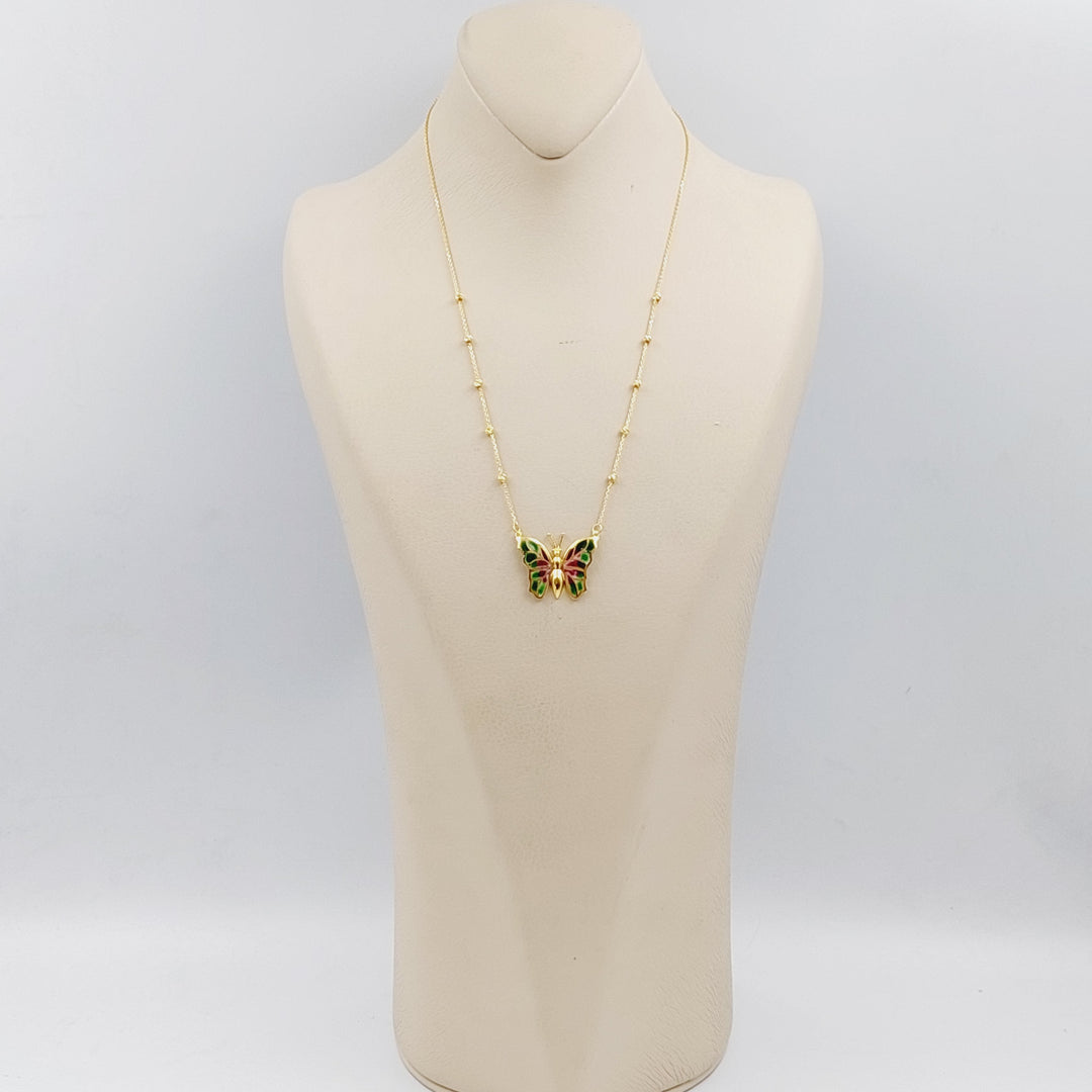 21K Gold Butterfly Necklace by Saeed Jewelry - Image 3