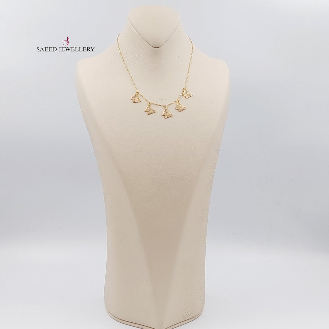 21K Gold Butterfly Necklace by Saeed Jewelry - Image 3