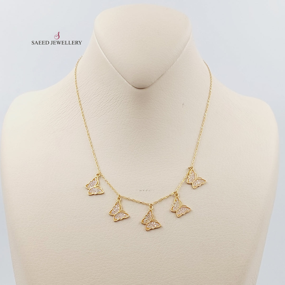 21K Gold Butterfly Necklace by Saeed Jewelry - Image 1