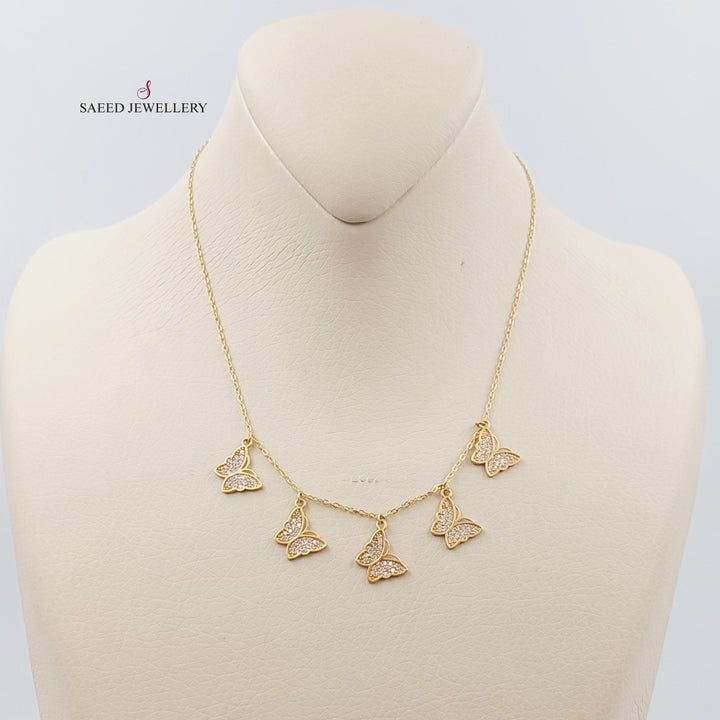 21K Gold Butterfly Necklace by Saeed Jewelry - Image 1