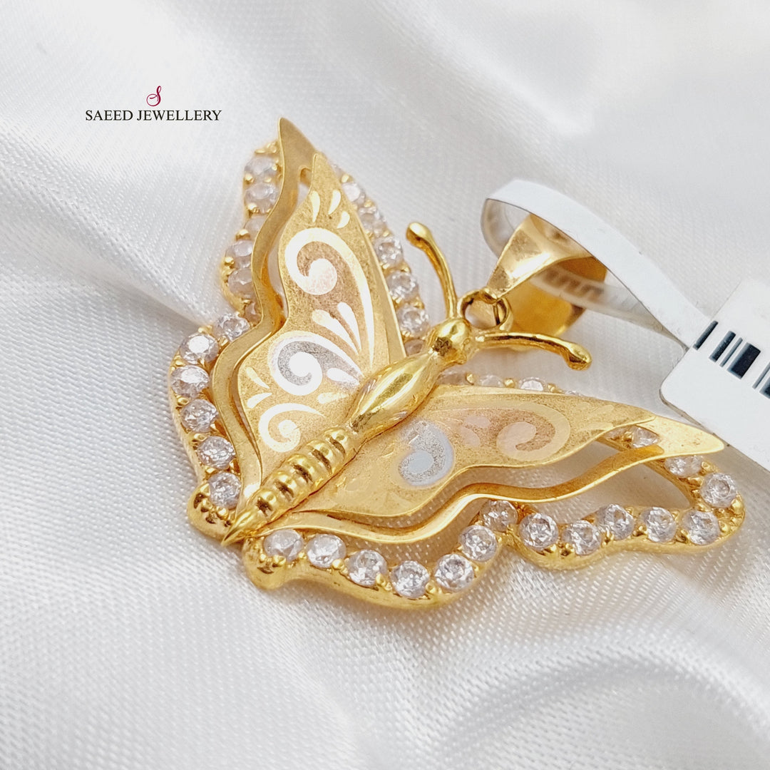 21K Gold Butterfly Pendant by Saeed Jewelry - Image 3