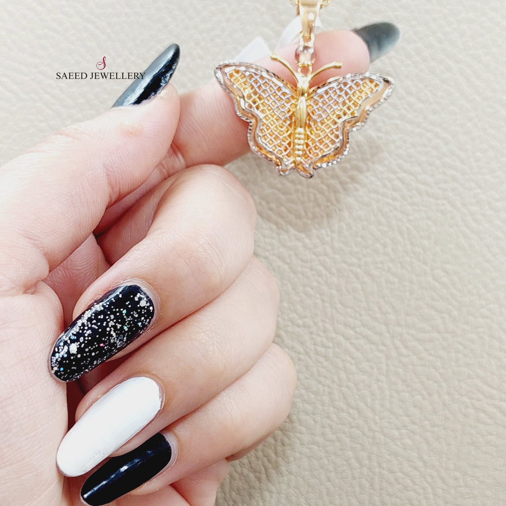 21K Gold Butterfly Pendant by Saeed Jewelry - Image 2