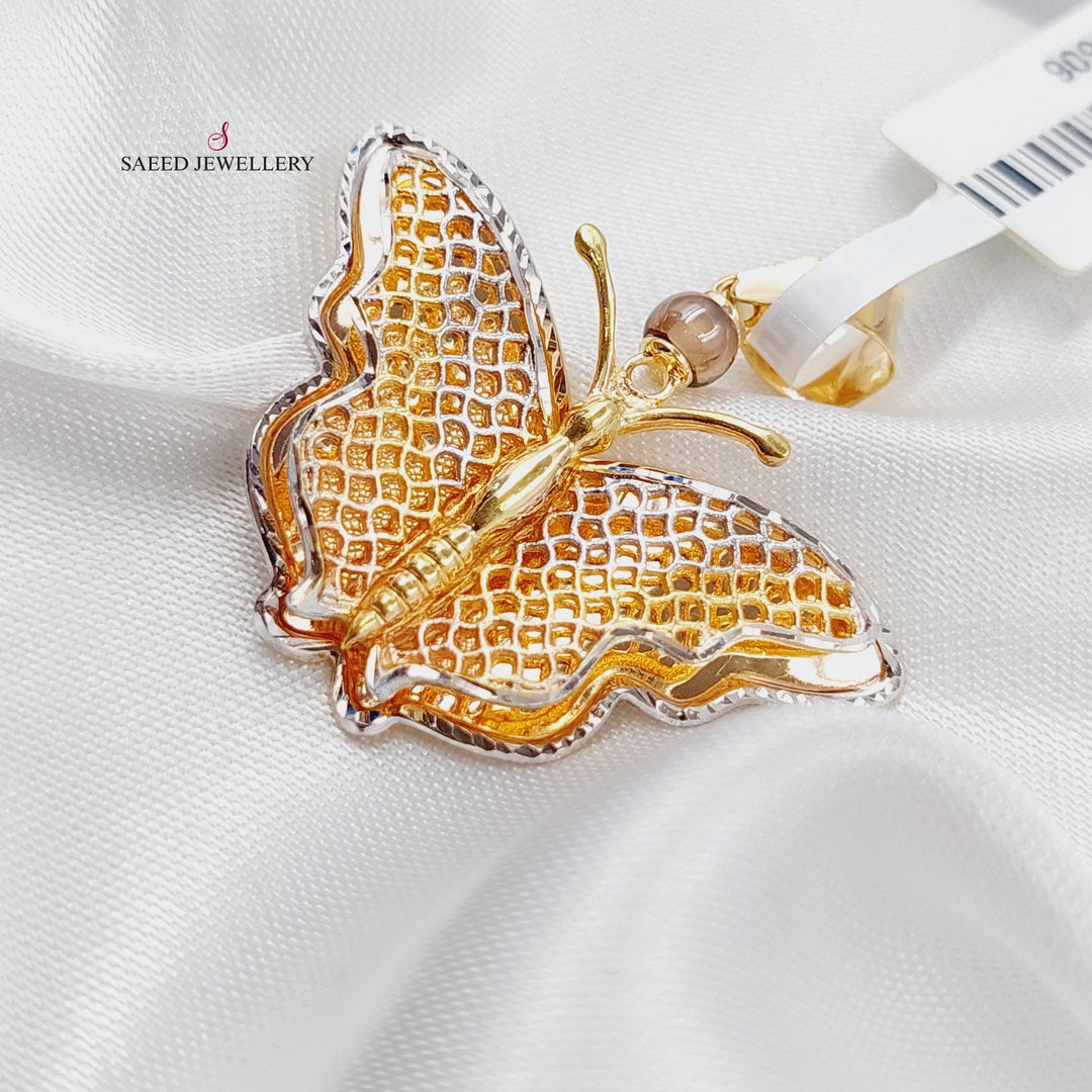 21K Gold Butterfly Pendant by Saeed Jewelry - Image 3