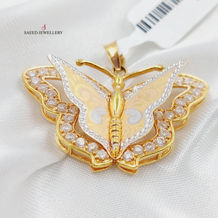 21K Gold Butterfly Pendant by Saeed Jewelry - Image 3