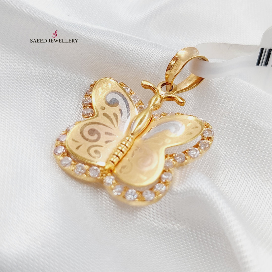 21K Gold Butterfly Pendant by Saeed Jewelry - Image 3