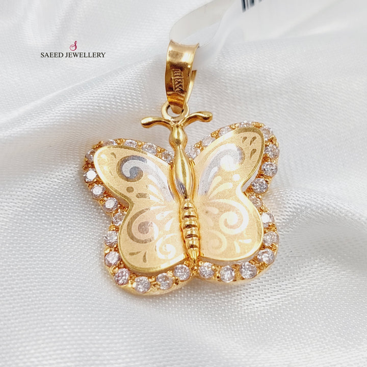 21K Gold Butterfly Pendant by Saeed Jewelry - Image 1