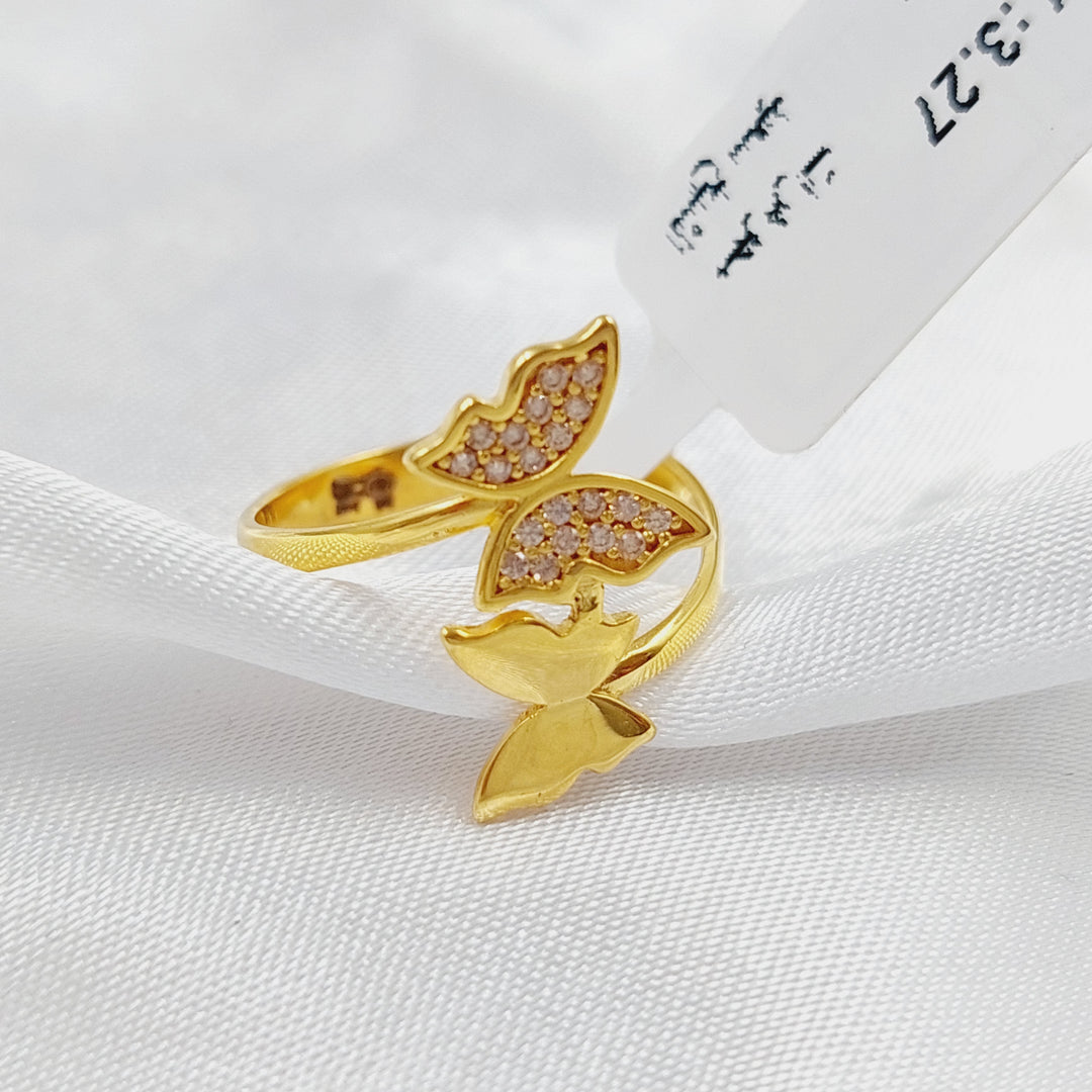 21K Gold Butterfly Turkish Ring by Saeed Jewelry - Image 3