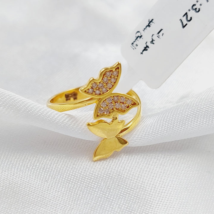 21K Gold Butterfly Turkish Ring by Saeed Jewelry - Image 3