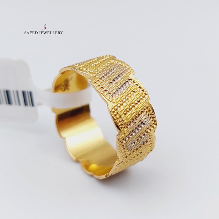 21K Gold CNC Wedding Ring Colored by Saeed Jewelry - Image 3