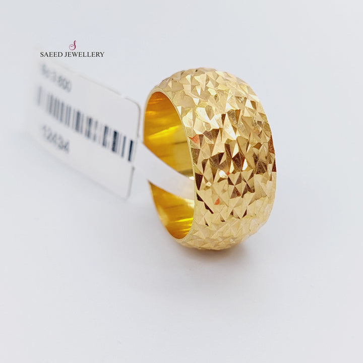 21K Gold CNC Wedding Ring by Saeed Jewelry - Image 1