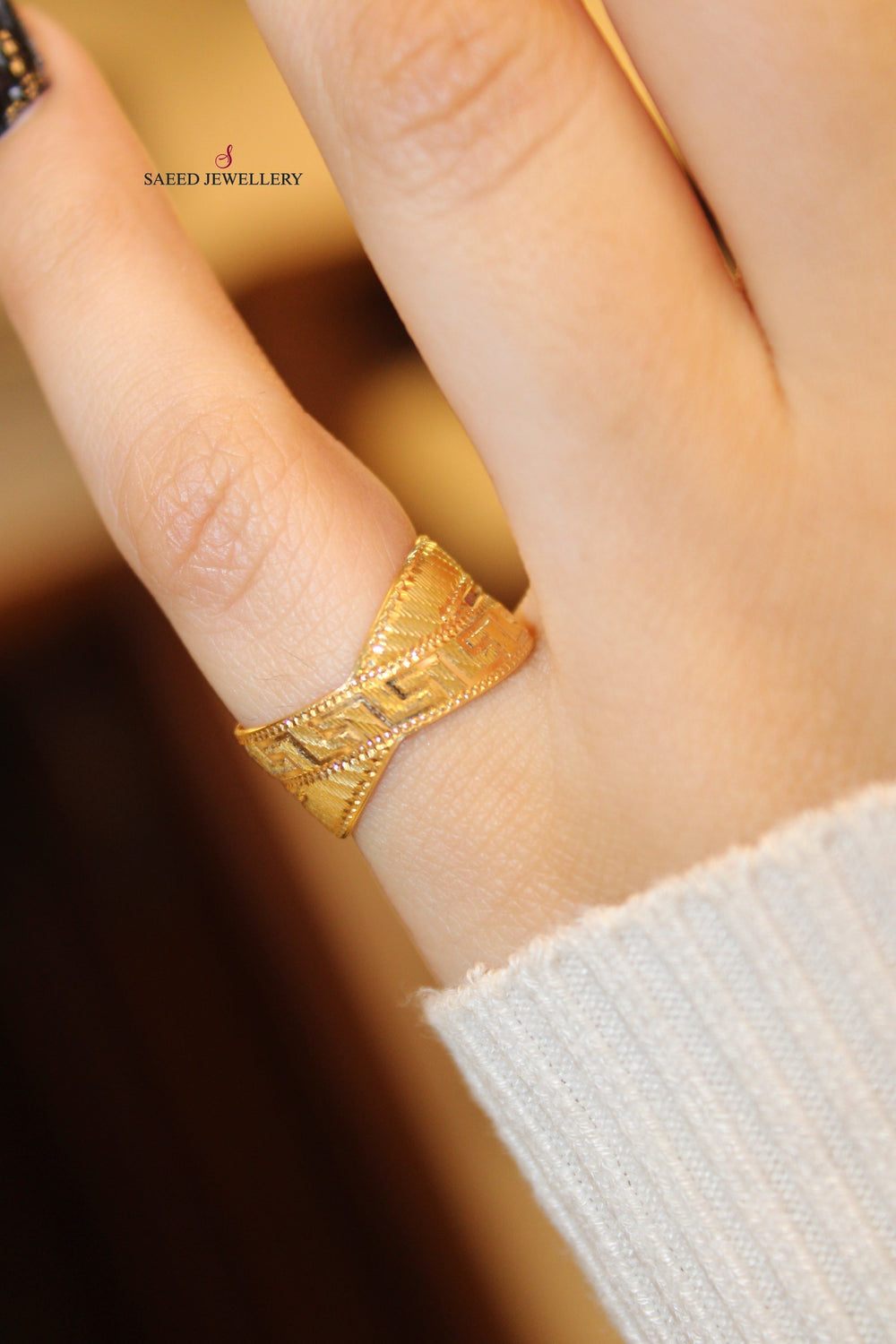 21K Gold CNC Wedding Ring by Saeed Jewelry - Image 2