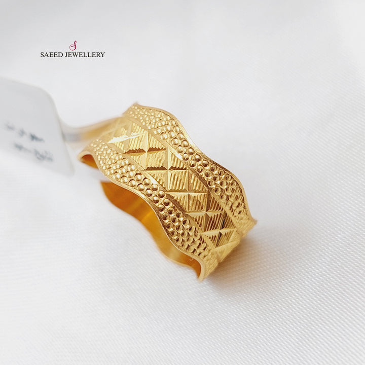 21K Gold CNC Wedding Ring by Saeed Jewelry - Image 1