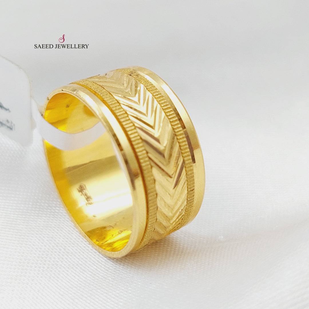 21K Gold CNC Wedding Ring by Saeed Jewelry - Image 1