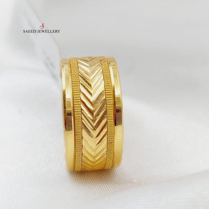 21K Gold CNC Wedding Ring by Saeed Jewelry - Image 3