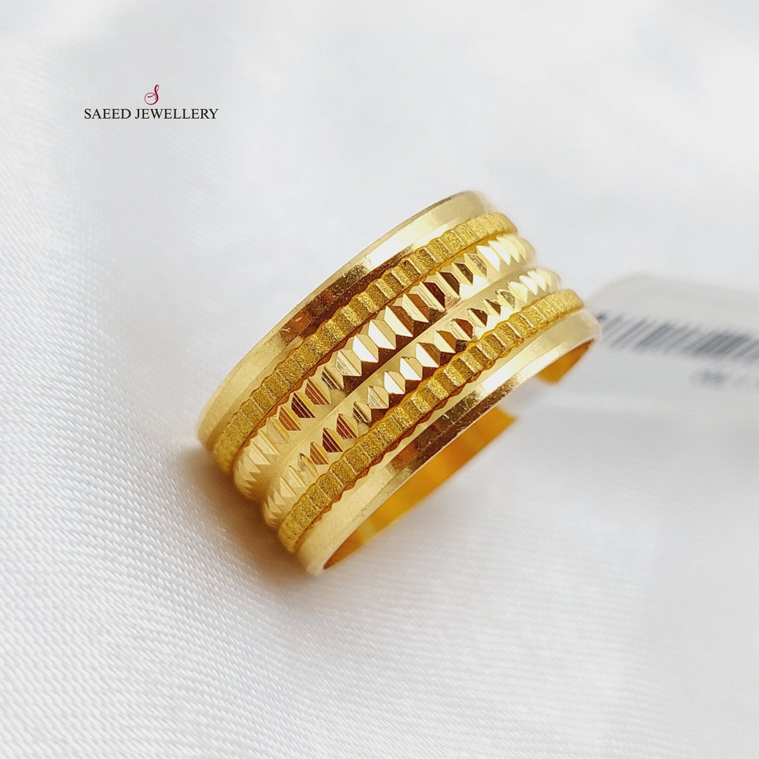 21K Gold CNC Wedding Ring by Saeed Jewelry - Image 1