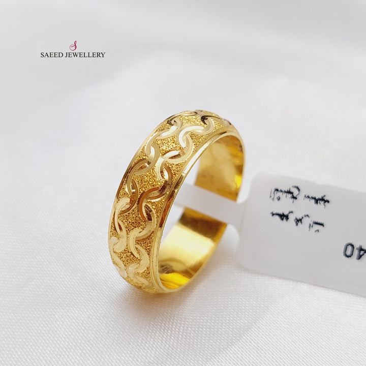 21K Gold CNC Wedding Ring by Saeed Jewelry - Image 1