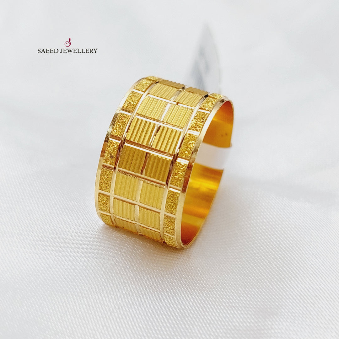 21K Gold CNC Wedding Ring by Saeed Jewelry - Image 1