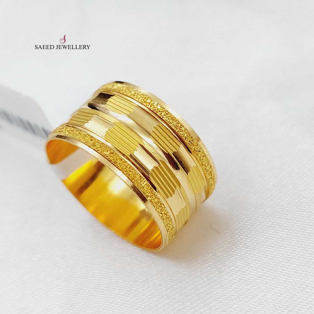 21K Gold CNC Wedding Ring by Saeed Jewelry - Image 1