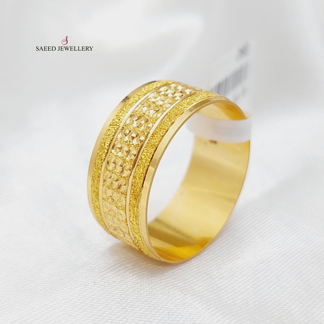 21K Gold CNC Wedding Ring by Saeed Jewelry - Image 1