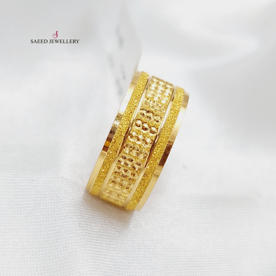 21K Gold CNC Wedding Ring by Saeed Jewelry - Image 2