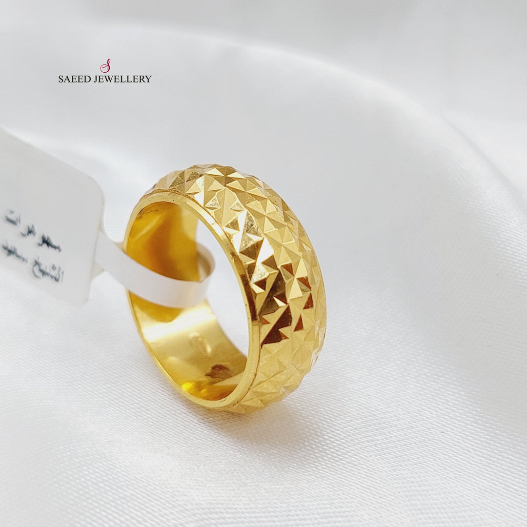 21K Gold CNC Wedding Ring by Saeed Jewelry - Image 1