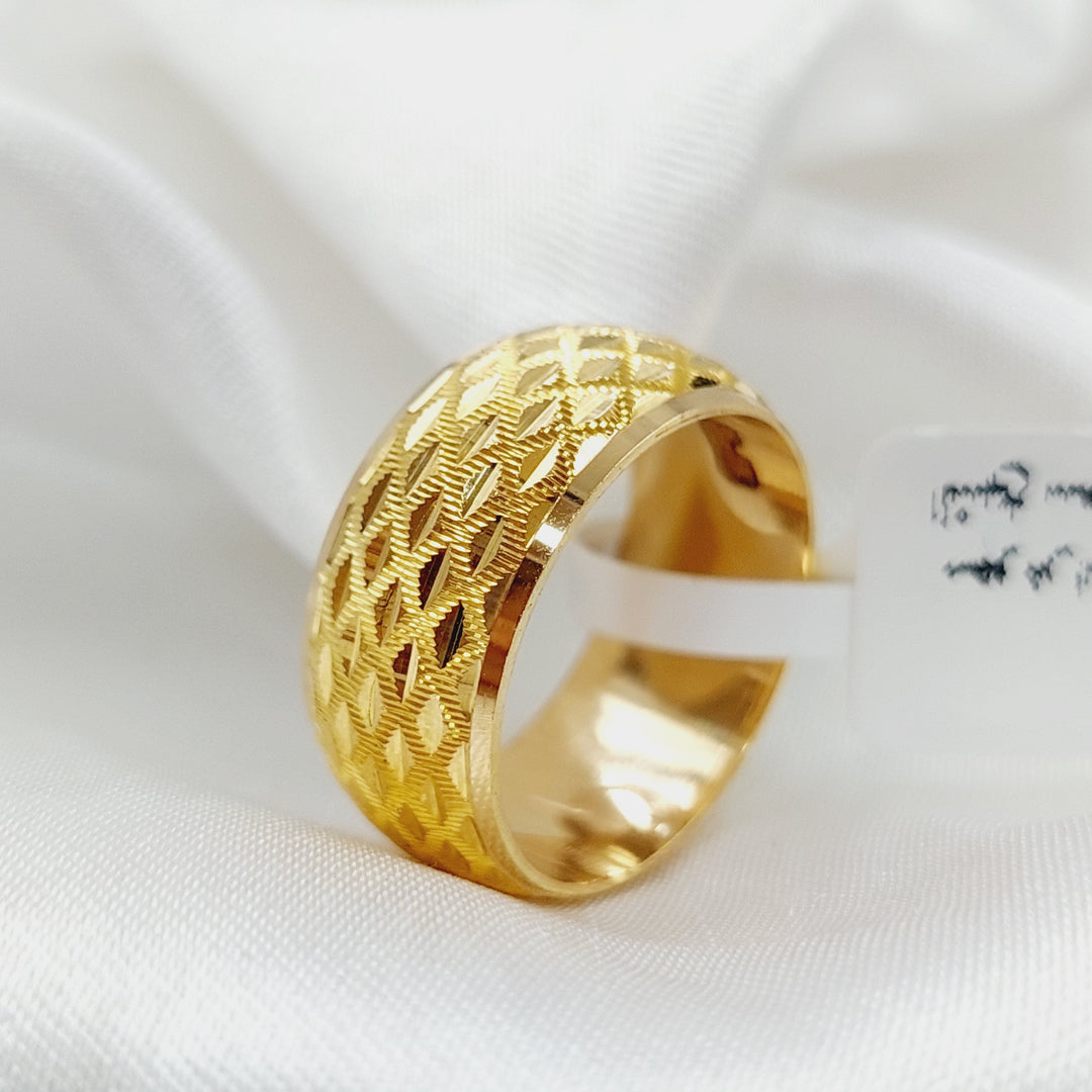 21K Gold CNC Wedding Ring by Saeed Jewelry - Image 1