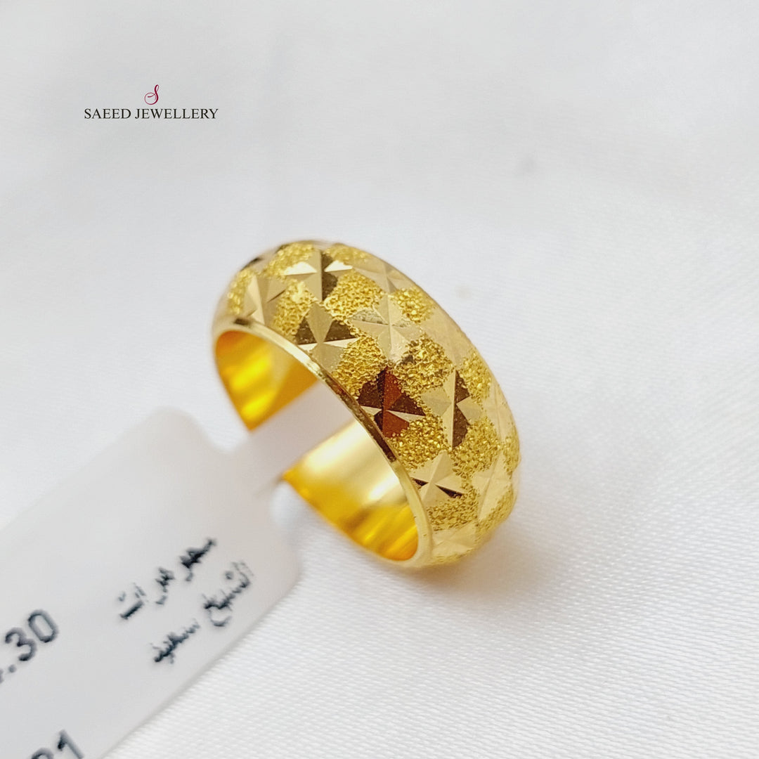 21K Gold CNC Wedding Ring by Saeed Jewelry - Image 3