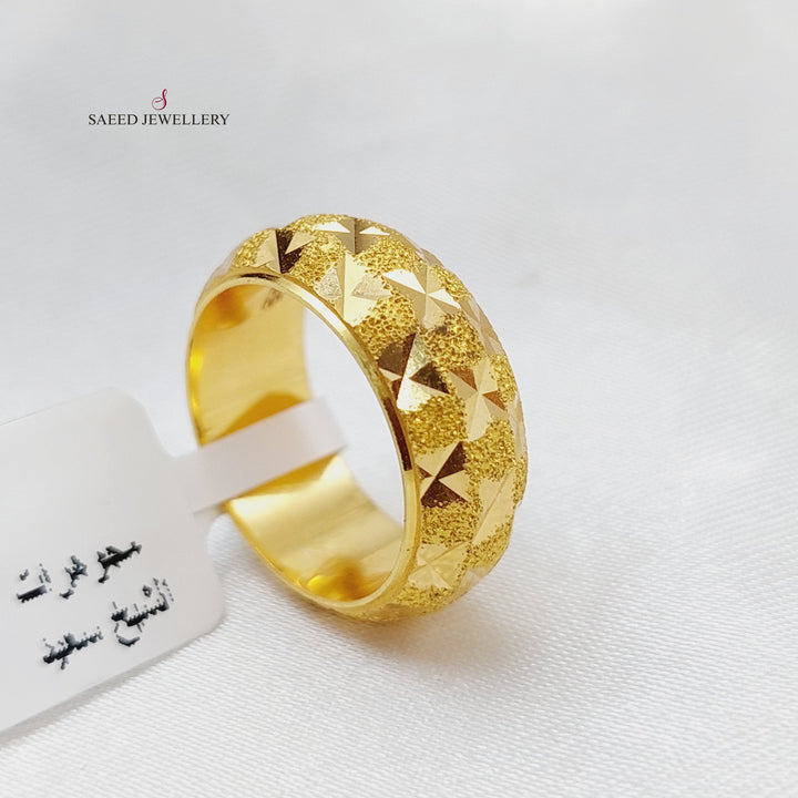 21K Gold CNC Wedding Ring by Saeed Jewelry - Image 1