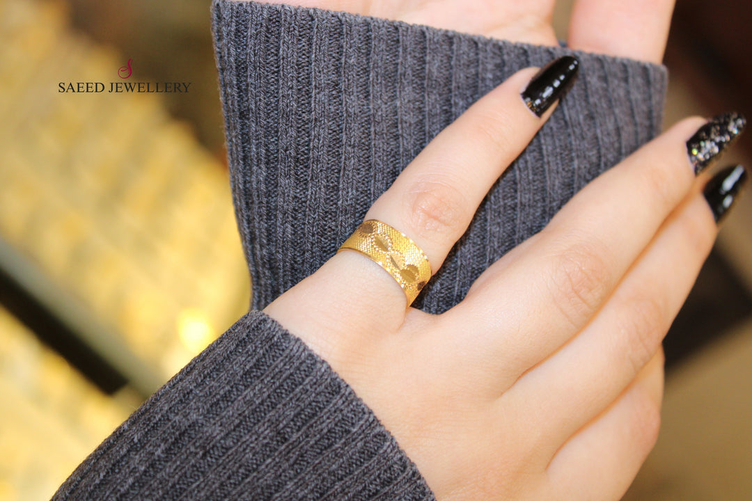 21K Gold CNC Wedding Ring by Saeed Jewelry - Image 3