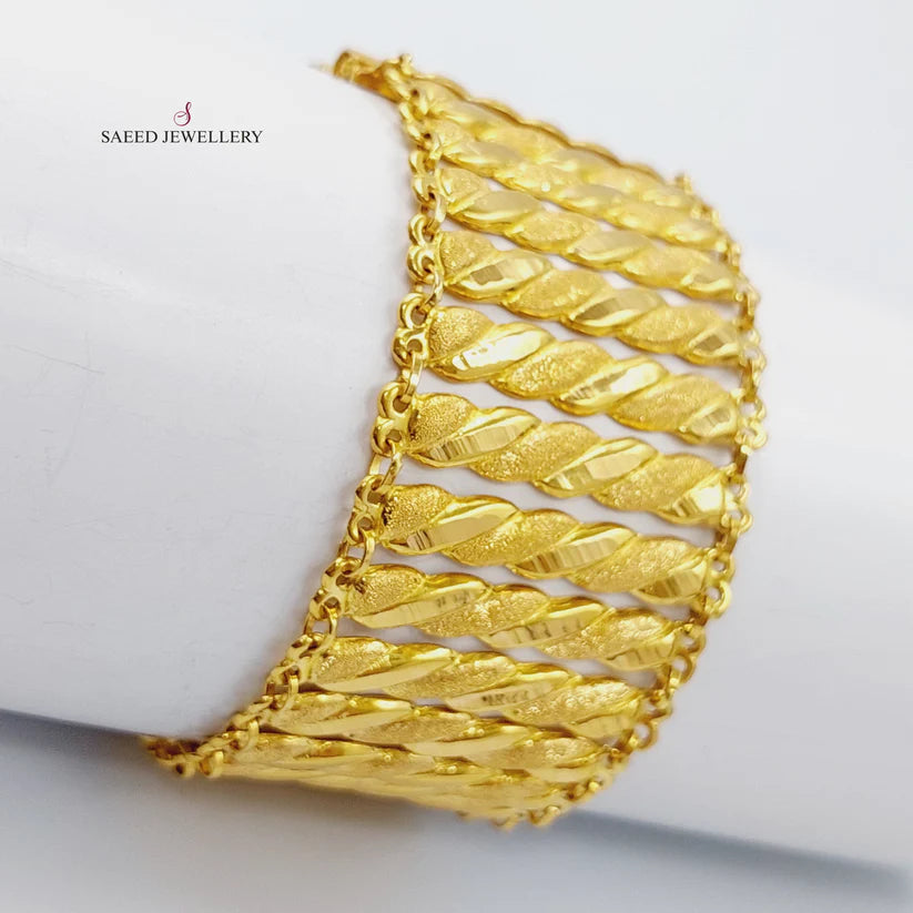 21K Gold Carpet Bracelet by Saeed Jewelry - Image 4