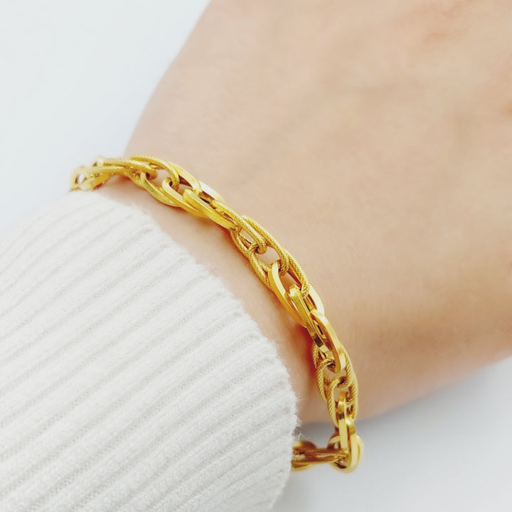 21K Gold Chain Bracelet by Saeed Jewelry - Image 2